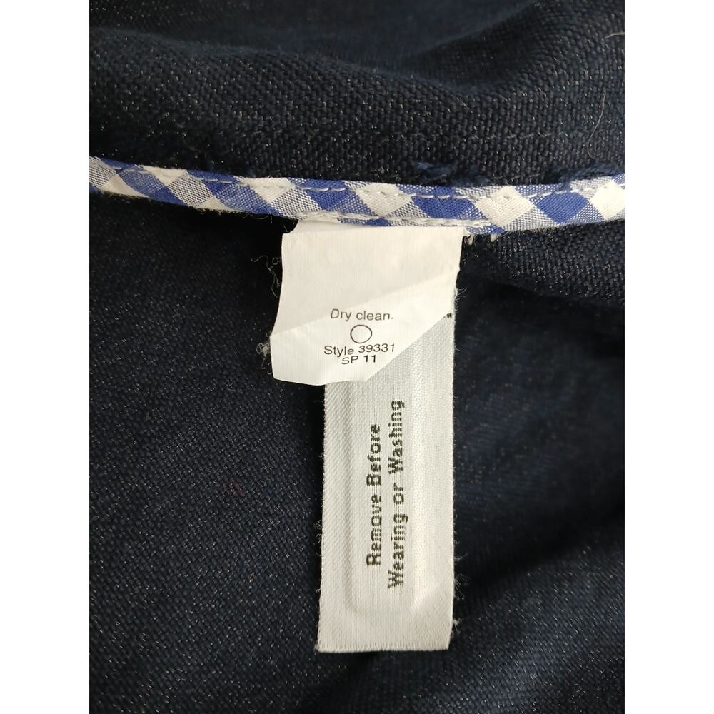 J.Crew Double Breasted Denim Jacket Peacoat Womens Size 10 Blue Gold Buttons - Picture 6 of 7